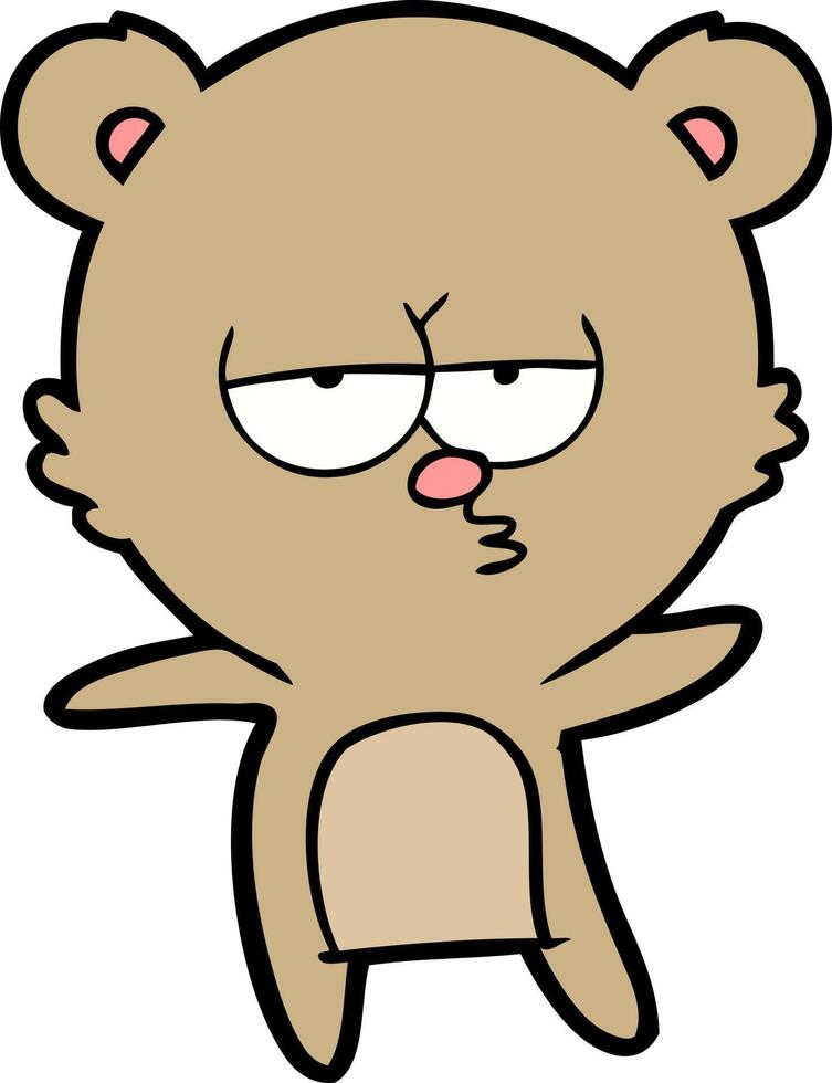 bored bear cartoon vector