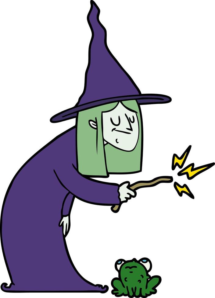 Vector cartoon witch