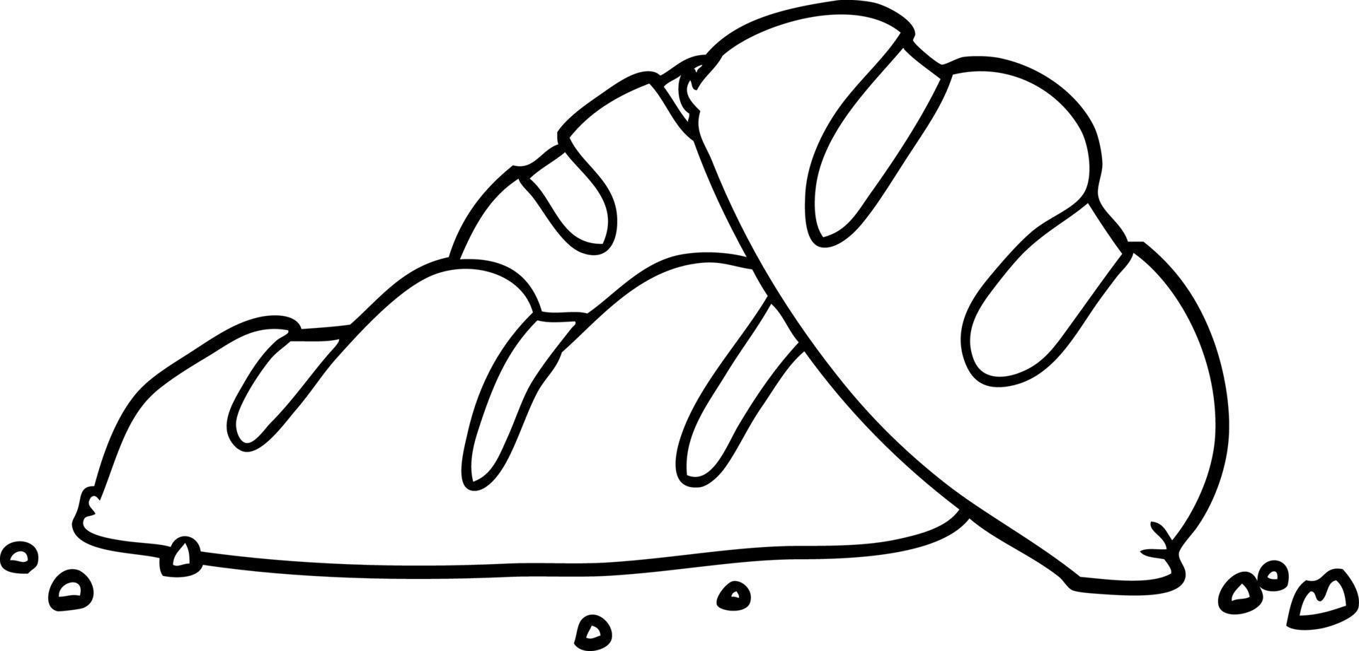 line drawing of a loaves of freshly baked bread vector