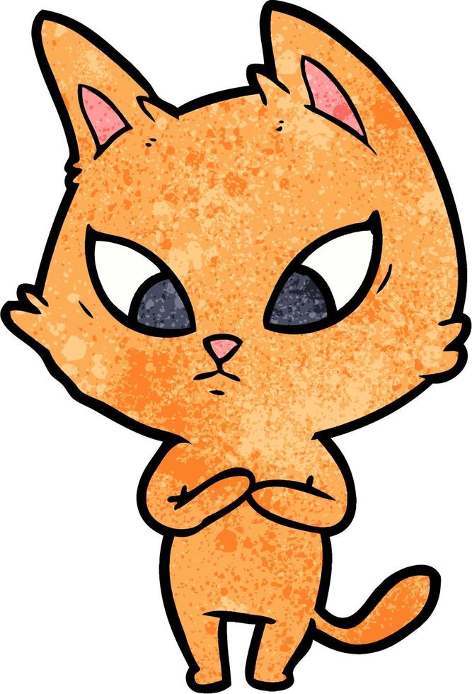 confused cartoon cat vector