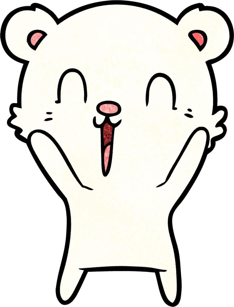 happy cartoon polar bear vector