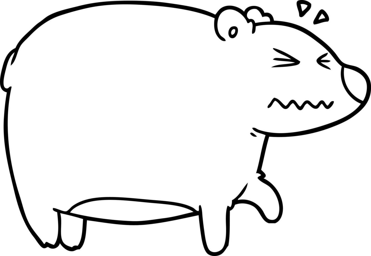 cartoon bear with a sore head vector