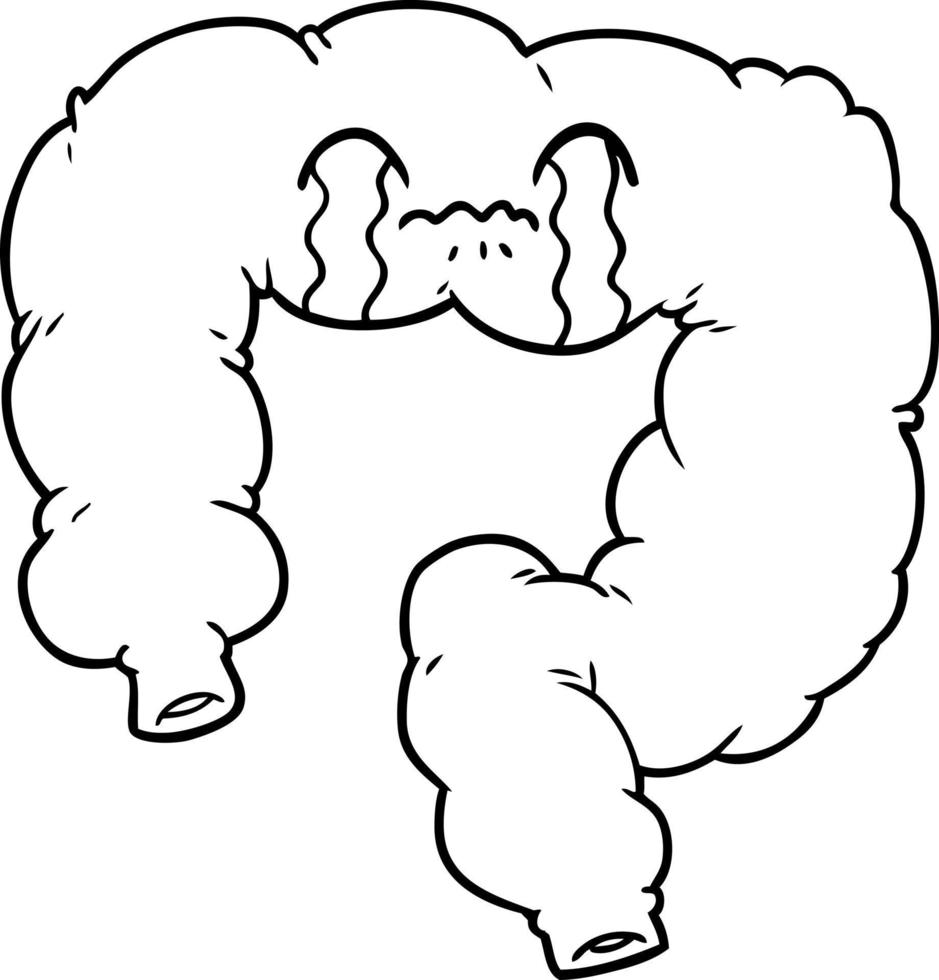 cartoon line drawing colon vector