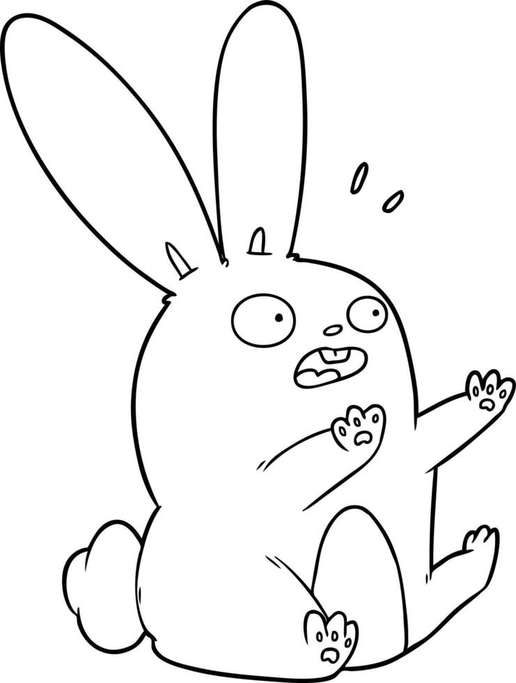 cartoon startled rabbit vector