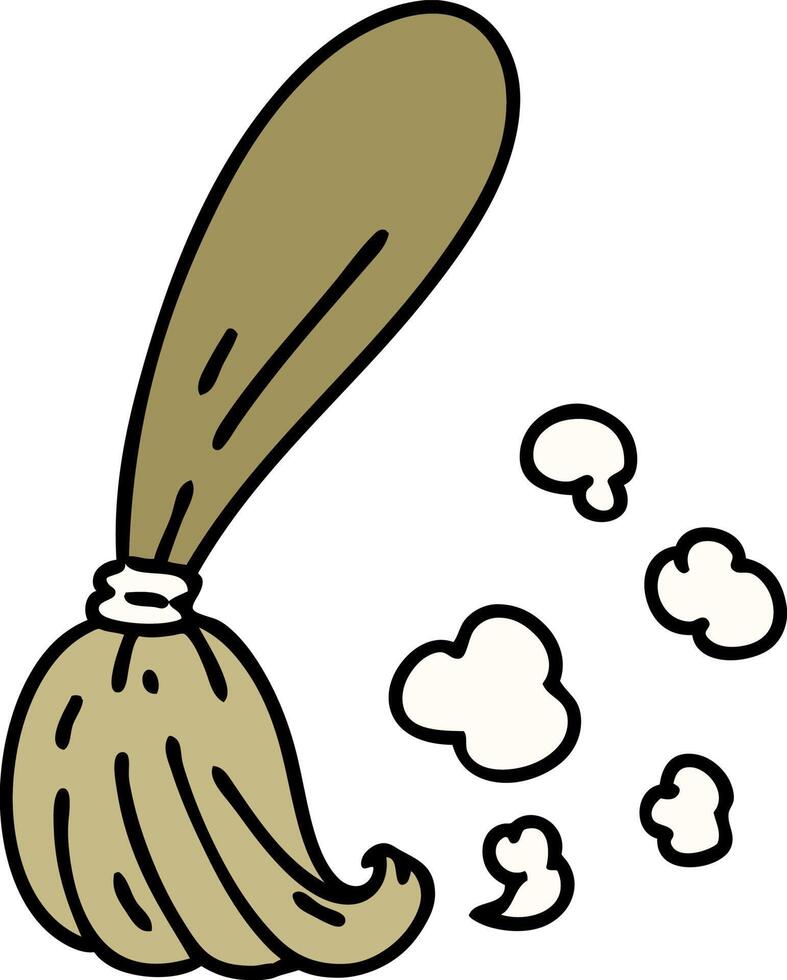 cartoon of a traditional broom stick vector