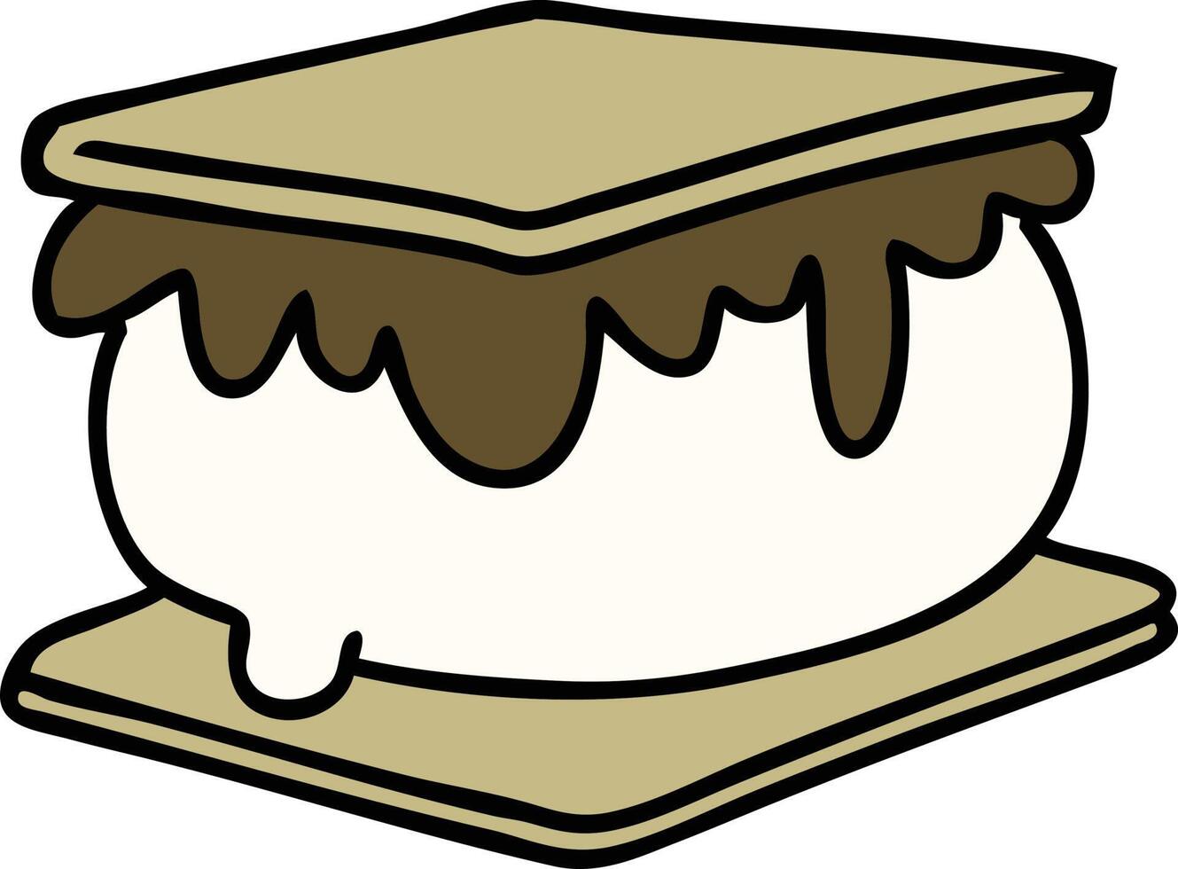 cartoon of a marshmallow smore vector