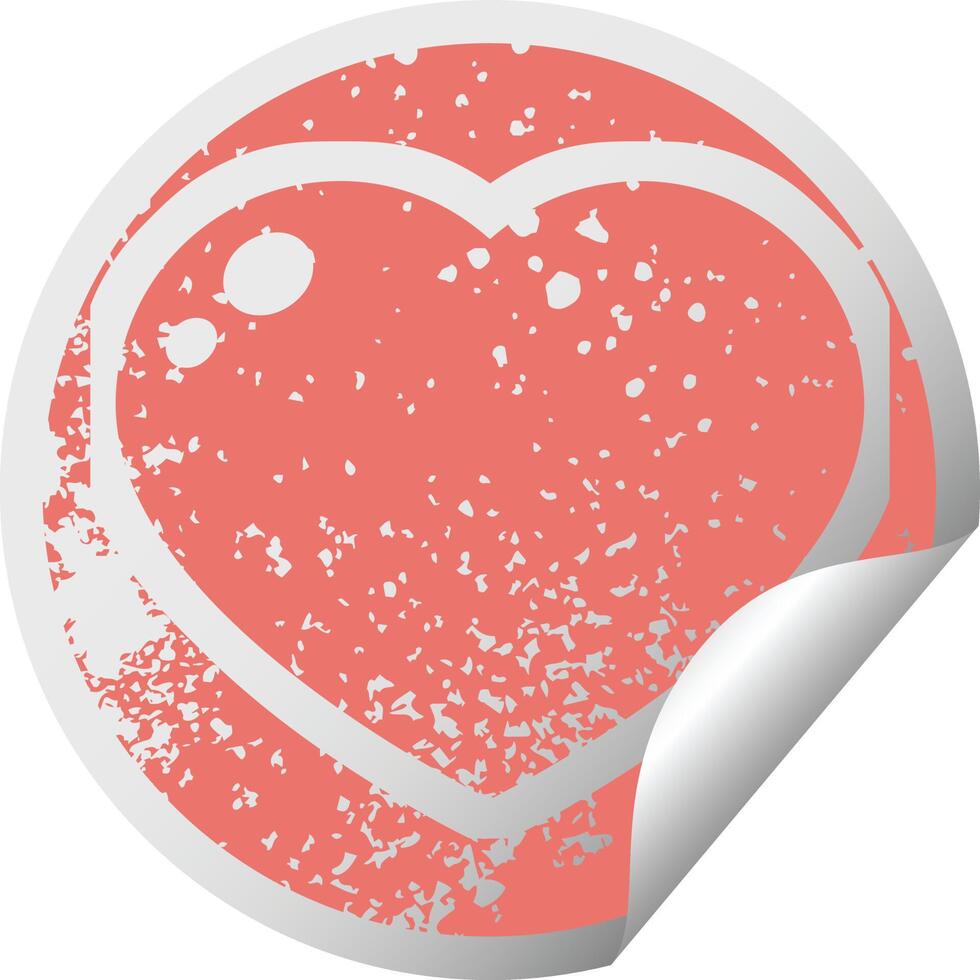 heart symbol graphic distressed sticker illustration icon vector