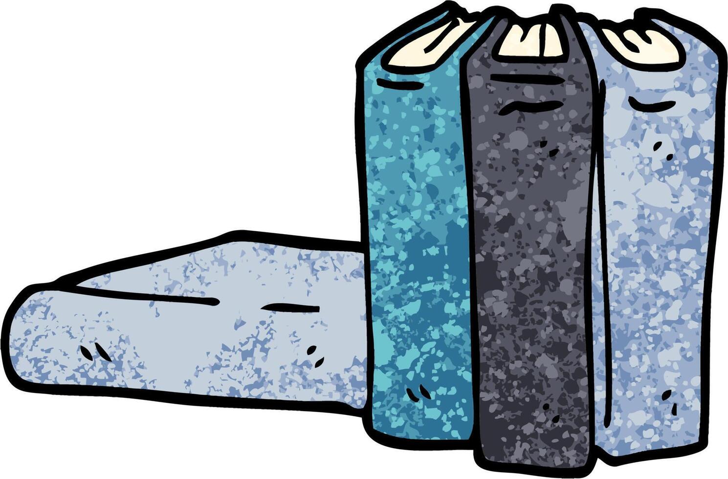 grunge textured illustration cartoon books vector