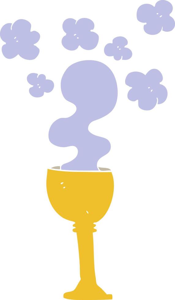 flat color illustration of a cartoon spooky halloween goblet vector