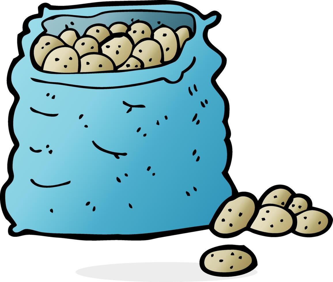 cartoon sack of potatoes vector