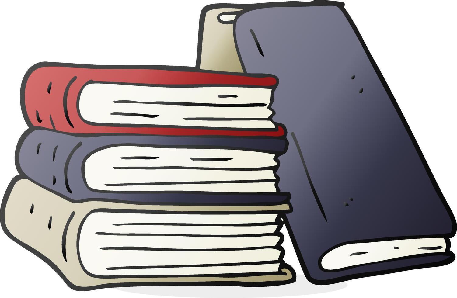 cartoon stack of books vector