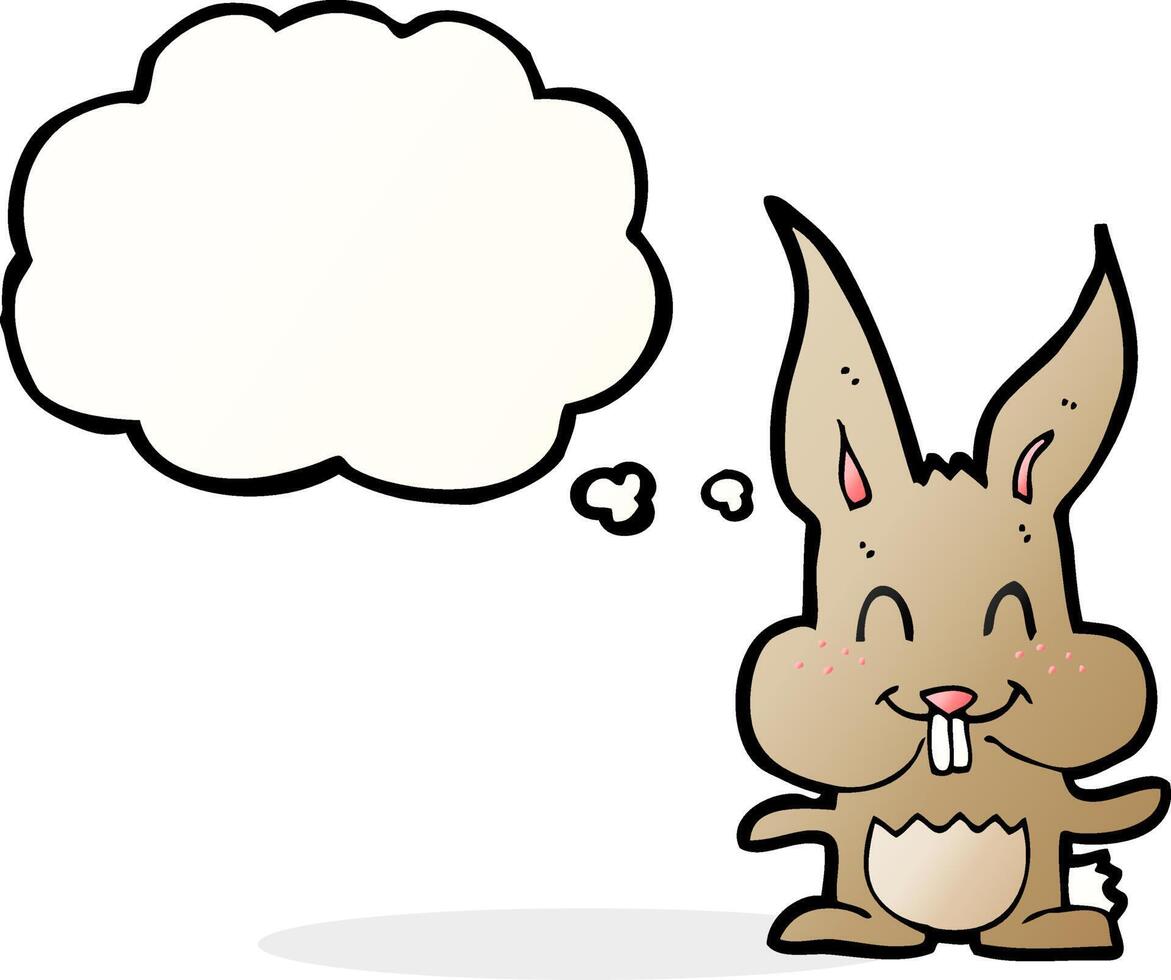 cartoon rabbit with thought bubble vector