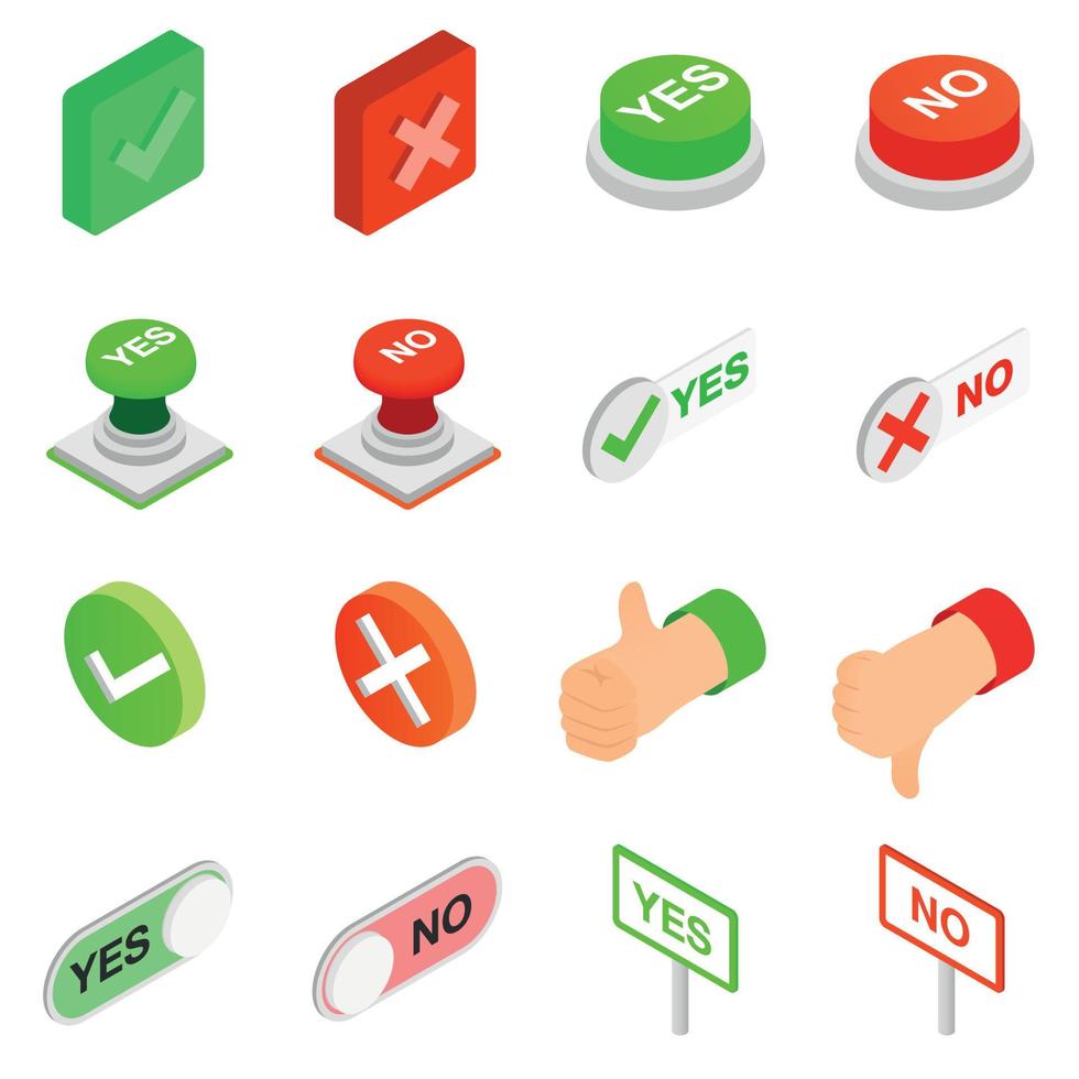 Check mark Yes and No icons set vector