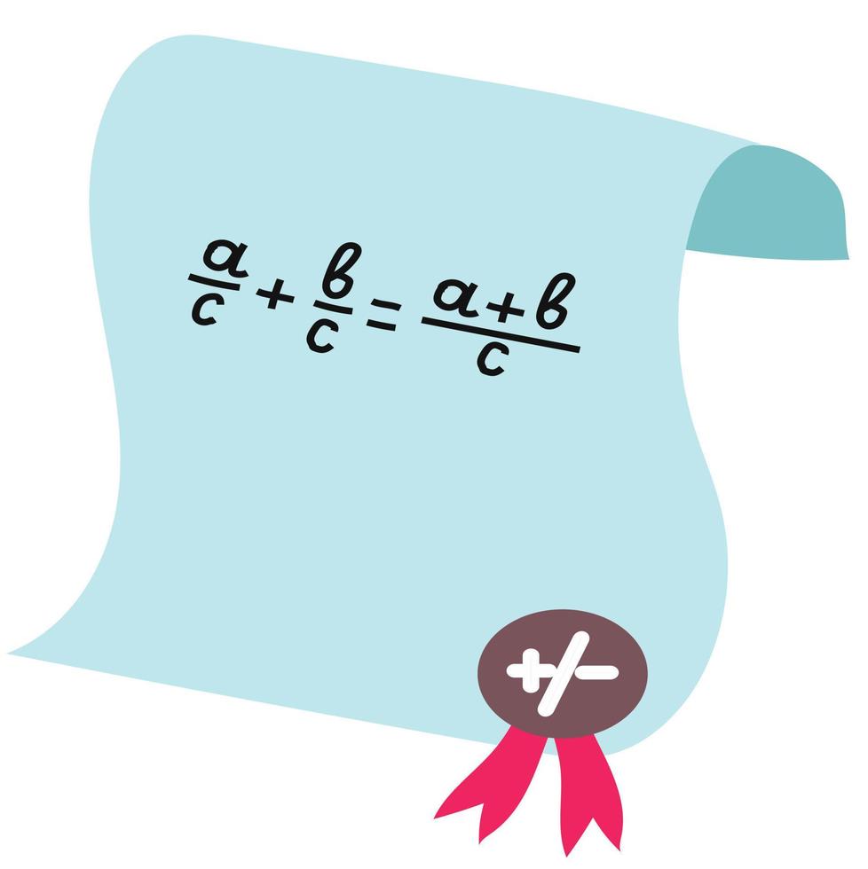 Scroll formula. Vector illustration isolated on white background.