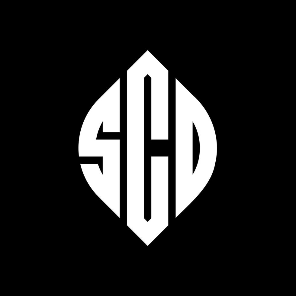 SCD circle letter logo design with circle and ellipse shape. SCD ellipse letters with typographic style. The three initials form a circle logo. SCD Circle Emblem Abstract Monogram Letter Mark Vector. vector