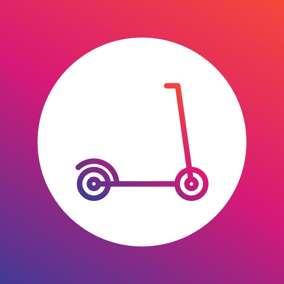 kick scooter line icon on white vector