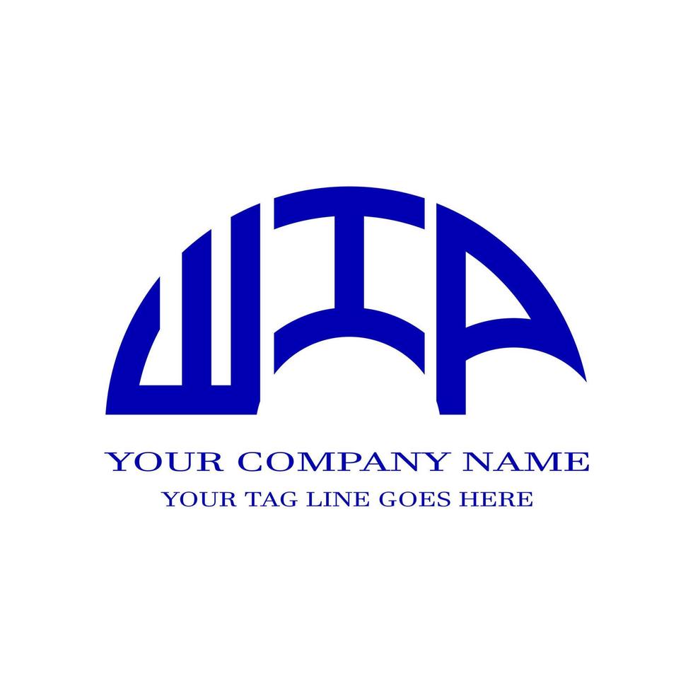 wip letter logo diseño creativo con gráfico vectorial vector