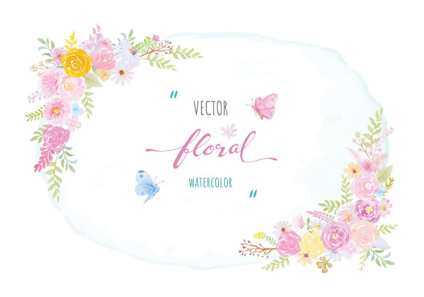 acuarela pintada a mano ilustración hermosa rosa flor botánica hoja y mariposa para amor boda día de san valentín o arreglo diseño de invitación tarjeta de felicitación vector