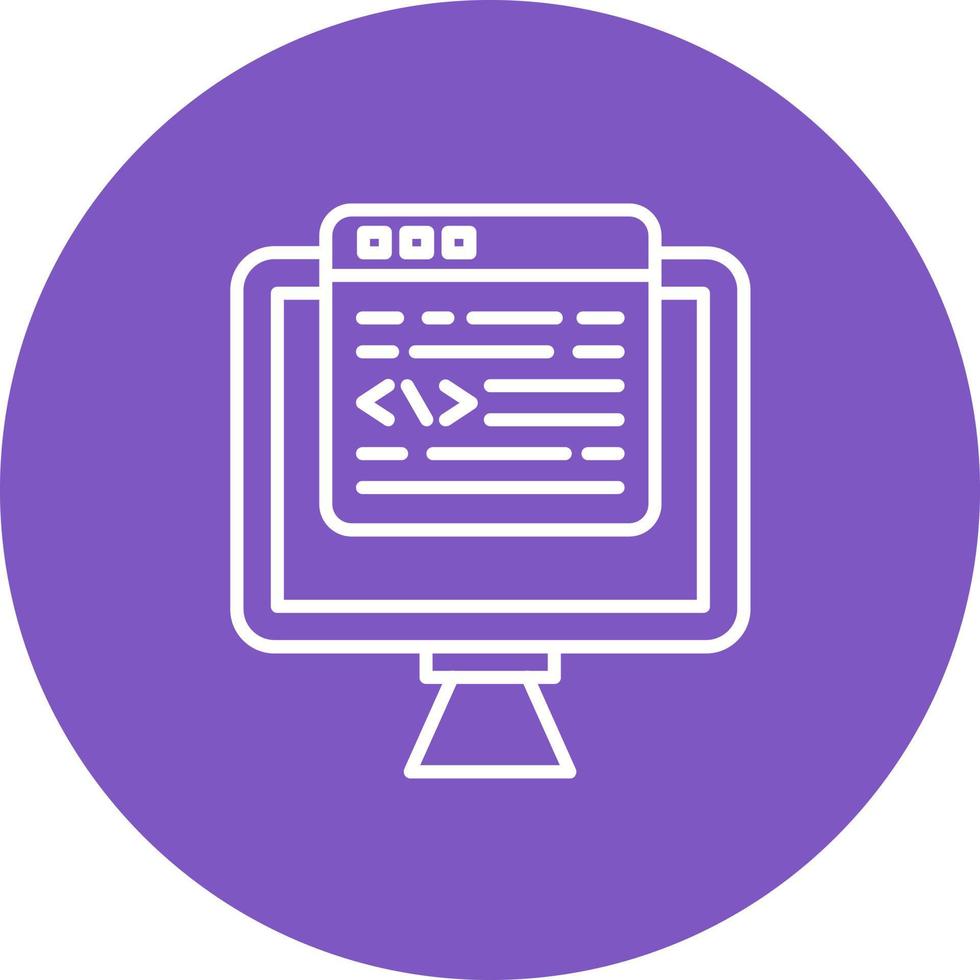 Programmer Line Circle Background Icon vector