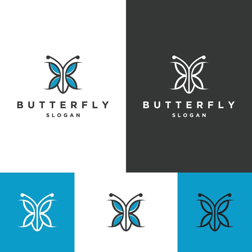 Ilustración de vector de plantilla de diseño de icono de logotipo de mariposa