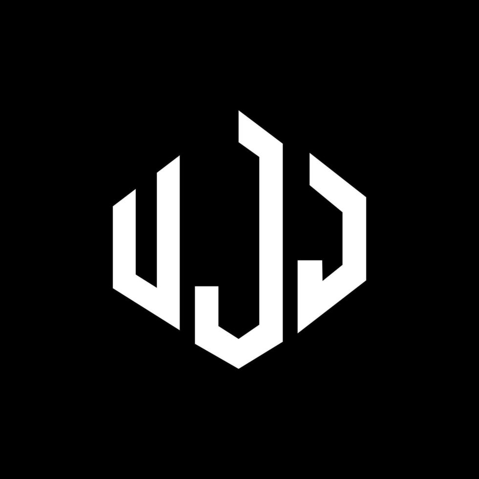 UJJ letter logo design with polygon shape. UJJ polygon and cube shape logo design. UJJ hexagon vector logo template white and black colors. UJJ monogram, business and real estate logo.