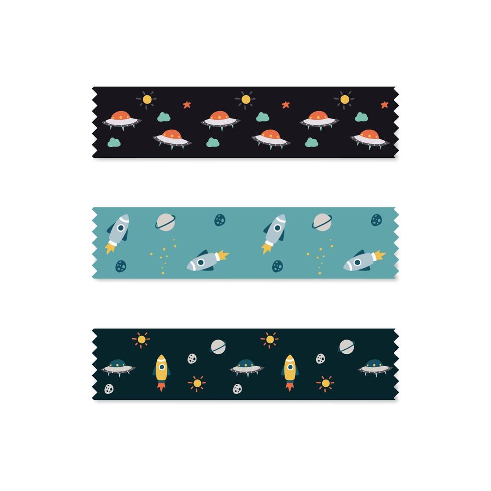 space washi tape vector