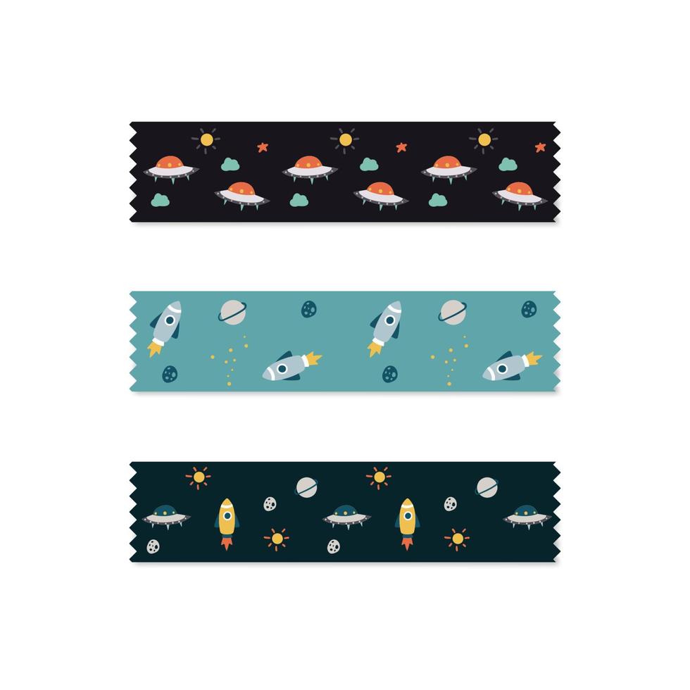 space washi tape vector