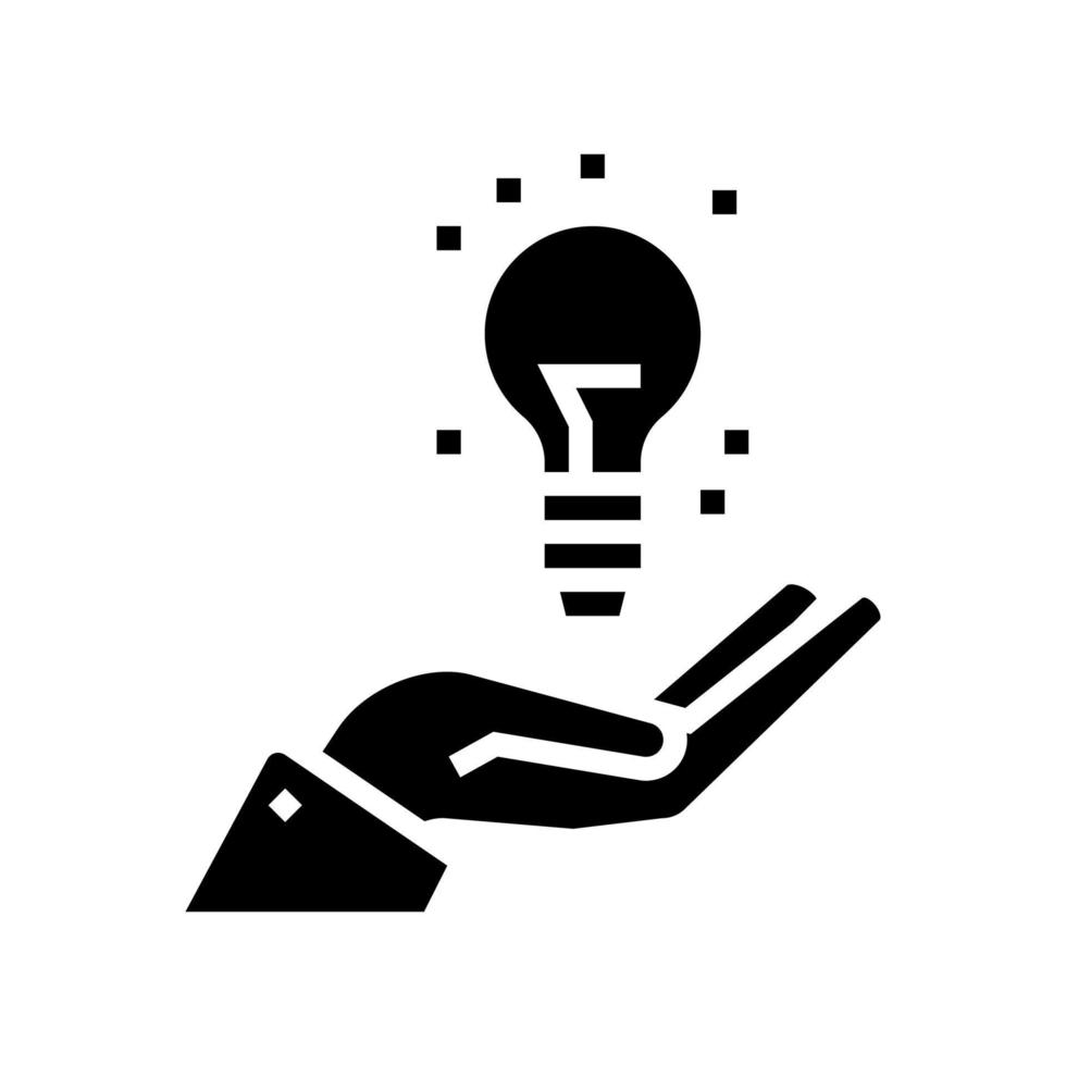idea work glyph icon vector black illustration