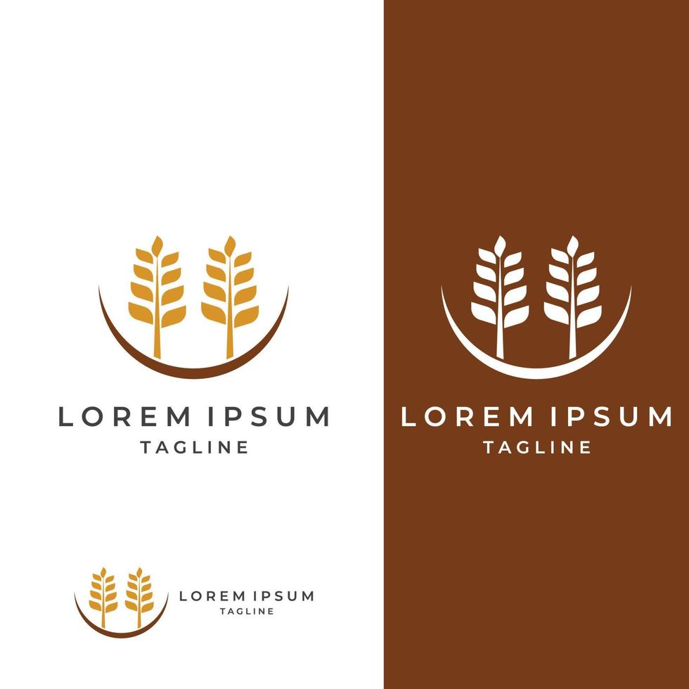 Wheat or cereal logo, wheat field and wheat farm logo.With easy and simple editing illustrations. vector