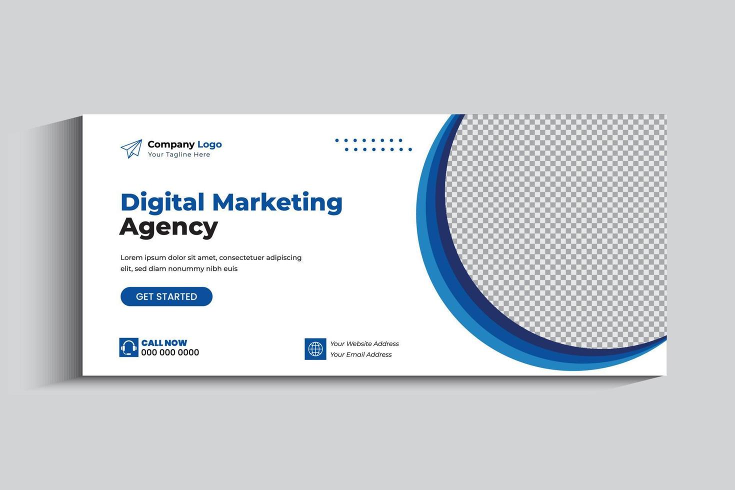 Digital marketing agency social media cover template 19856776 Vector ...