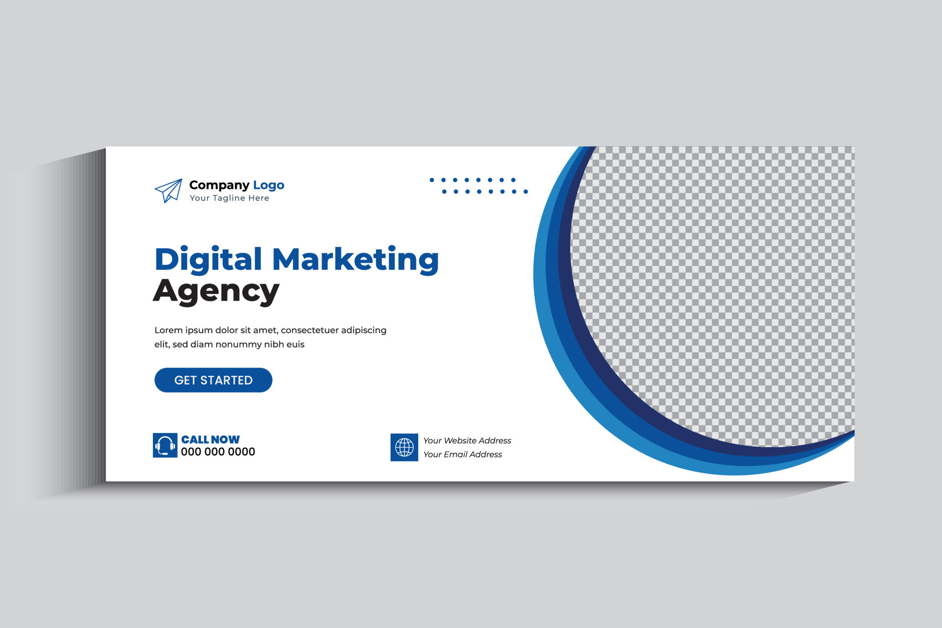 Digital marketing agency social media cover template 19856776 Vector ...