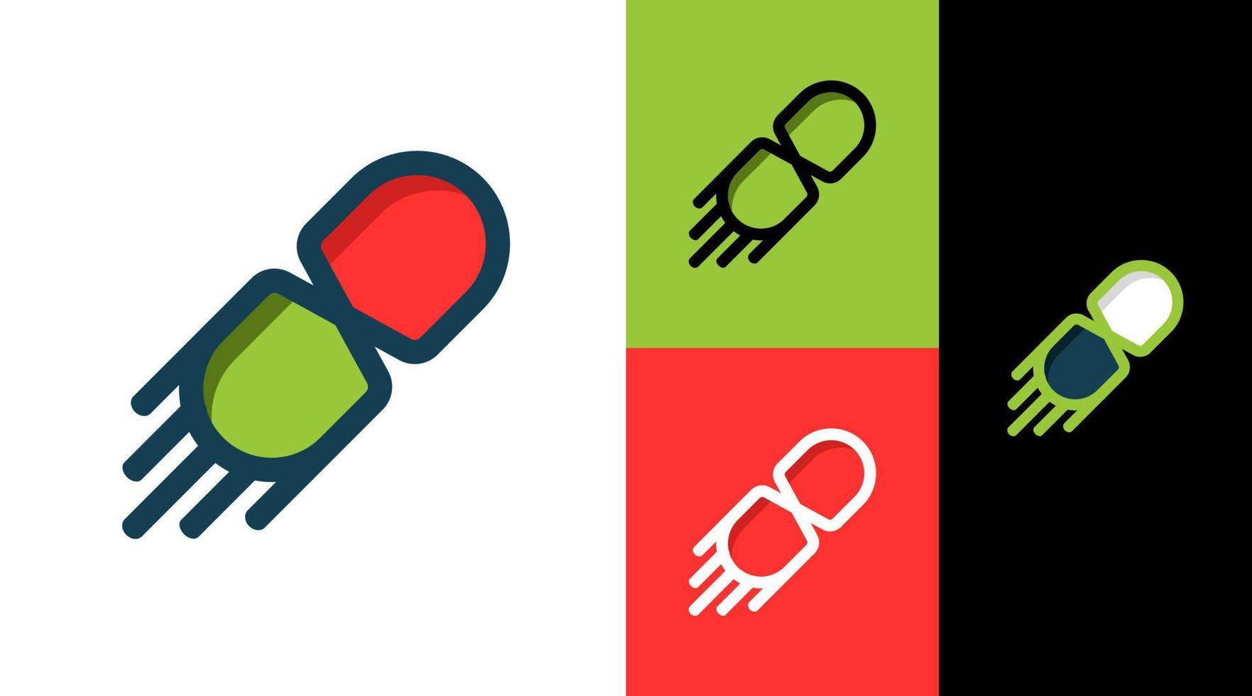 Capsule Pill Fast Medicine logo design vector