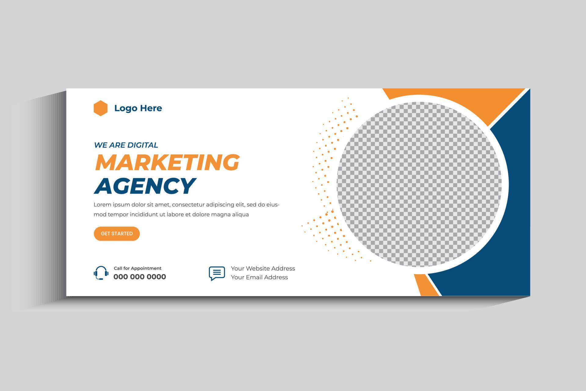 Digital marketing agency social media cover template 19856851 Vector ...