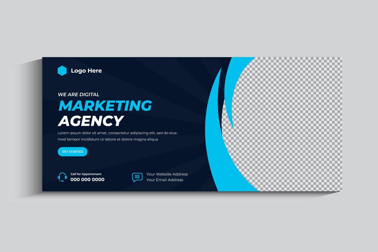 Digital marketing agency social media cover template 19856852 Vector ...