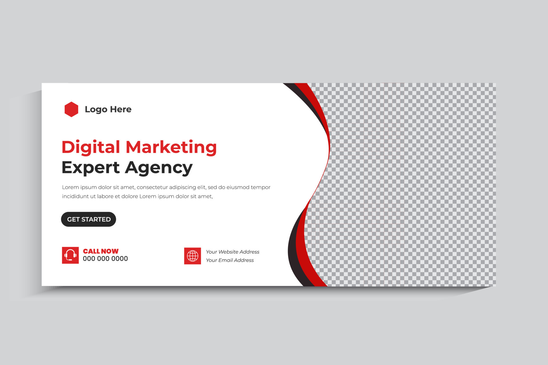 Digital marketing agency social media cover template 19856853 Vector ...