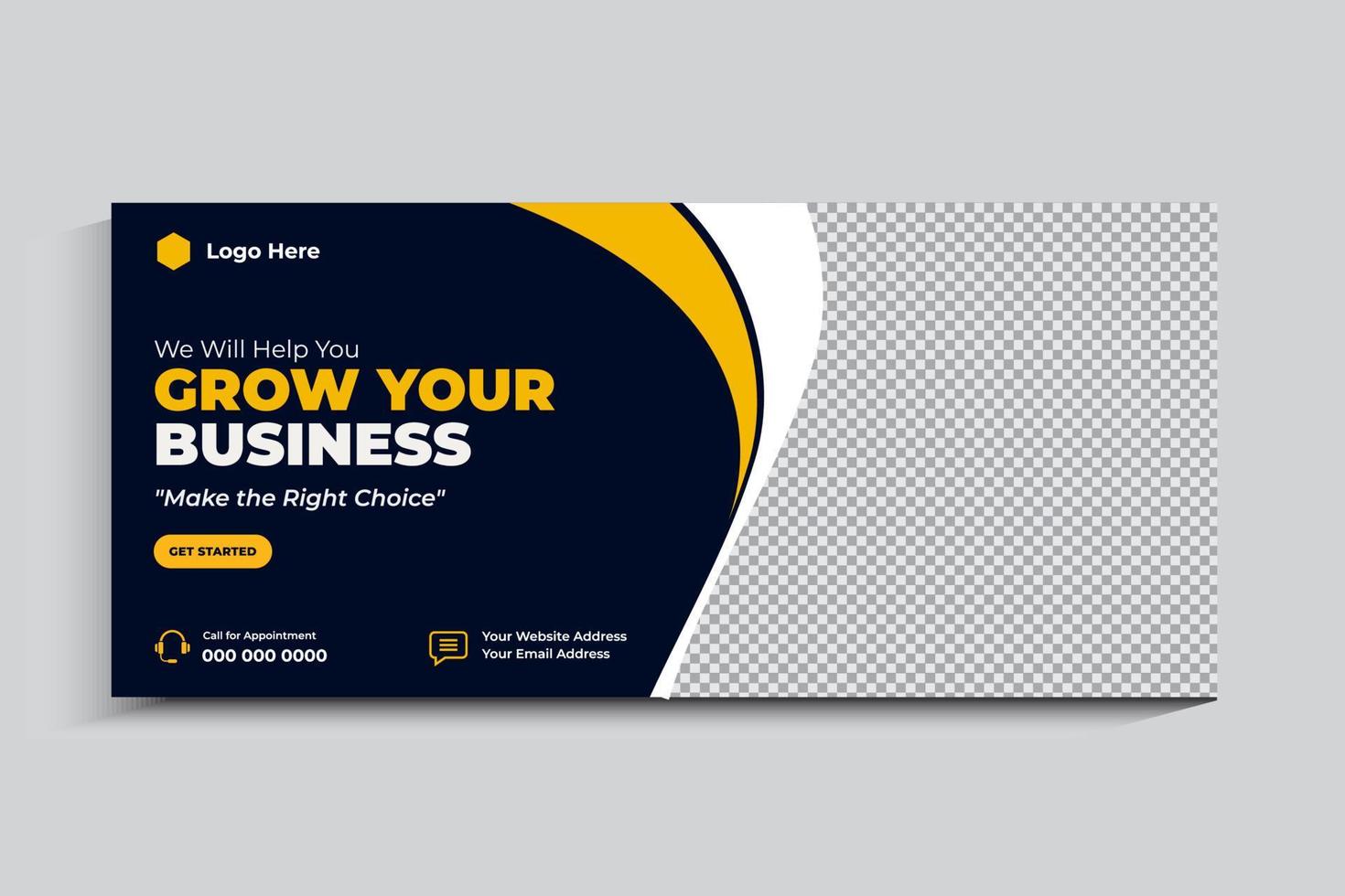 Digital marketing agency social media cover template vector