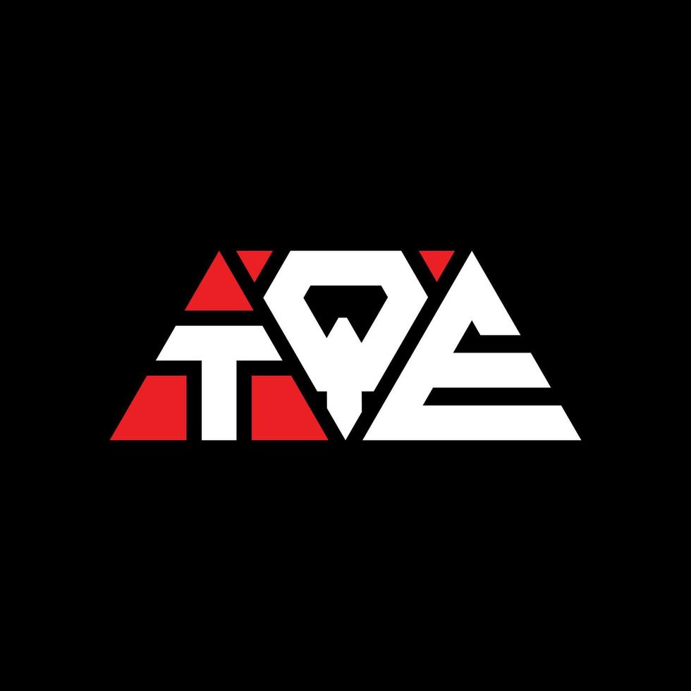 diseño de logotipo de letra triangular tqe con forma de triángulo. monograma de diseño de logotipo de triángulo tqe. plantilla de logotipo de vector de triángulo tqe con color rojo. logotipo triangular tqe logotipo simple, elegante y lujoso. qe