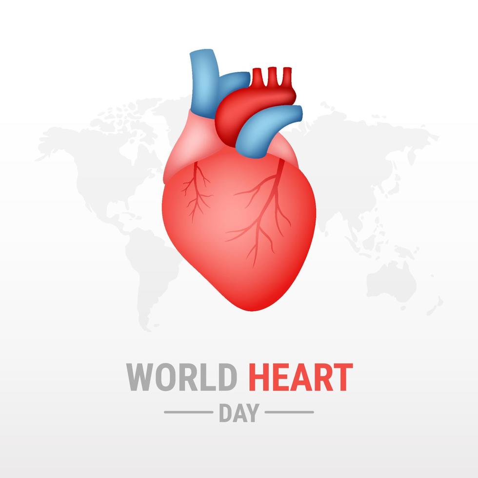 World heart day on white background vector