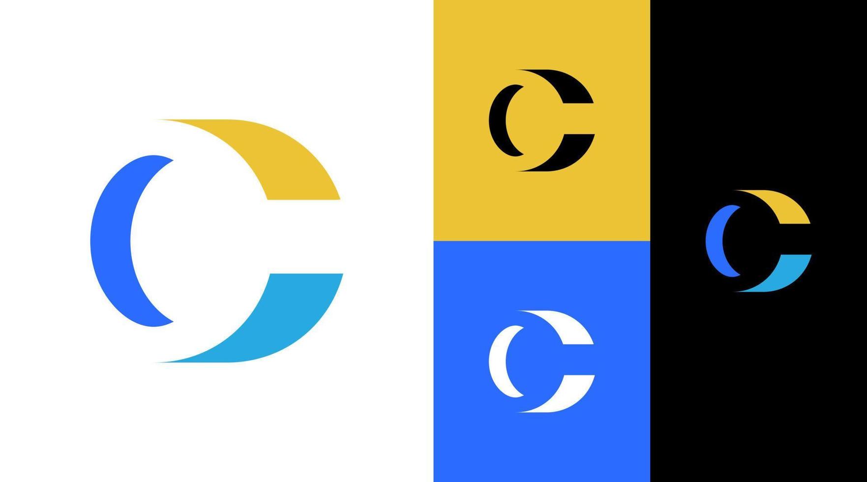 C monograma color diversidad grupo comunidad logo diseño concepto vector