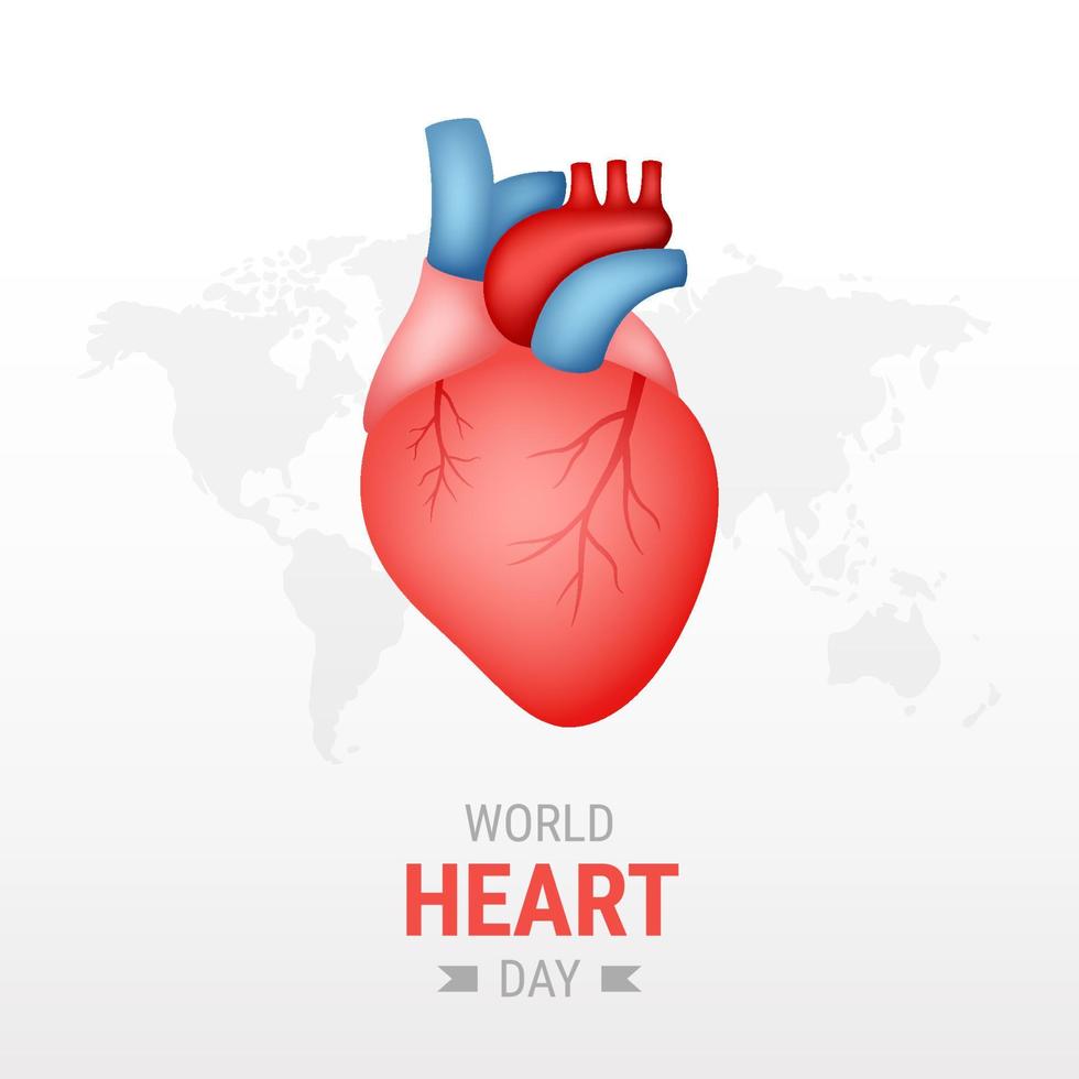 World heart day on white background vector