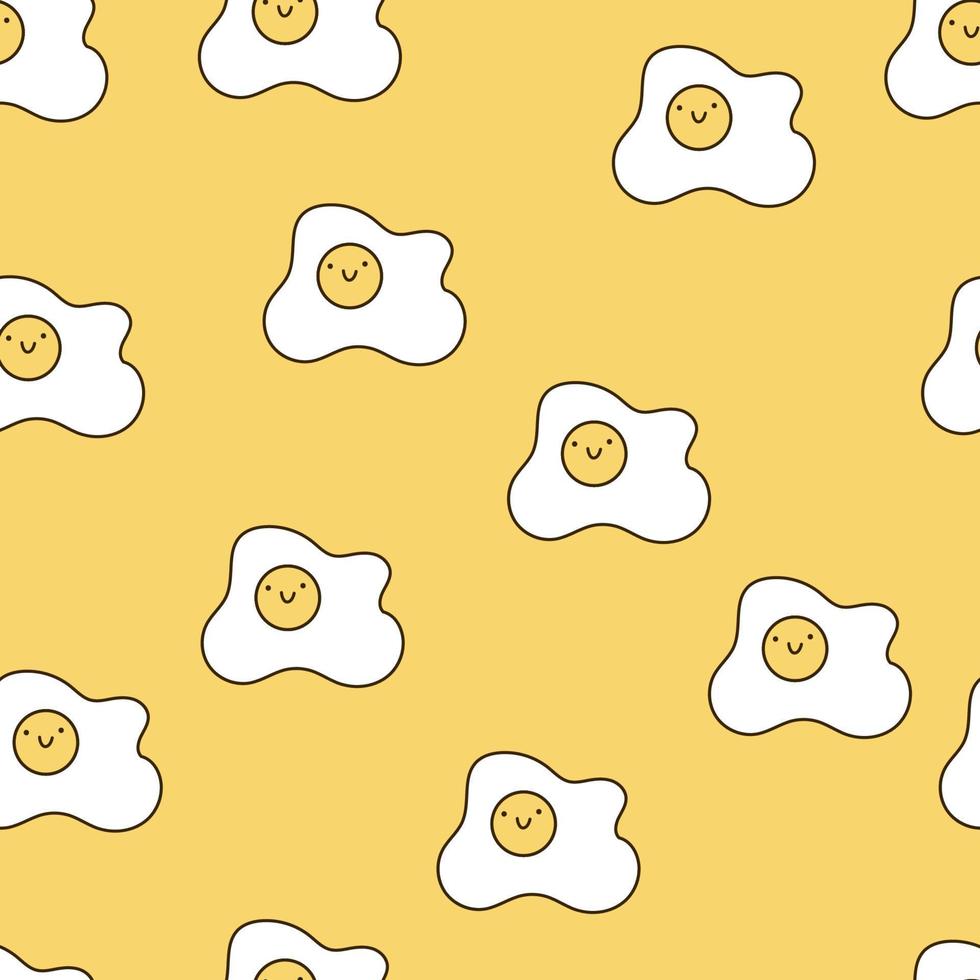 Fried Egg Pattern With white Background vector