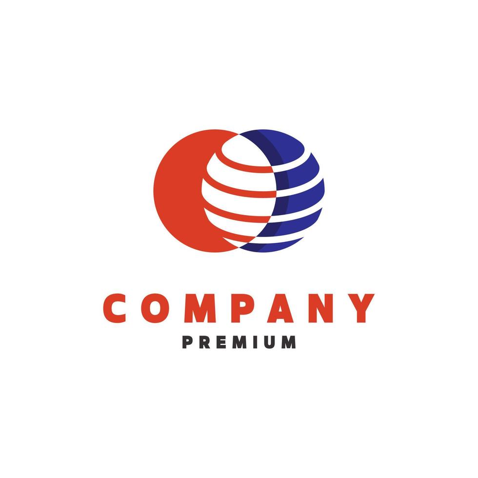 Overlapping two Globe logo vector