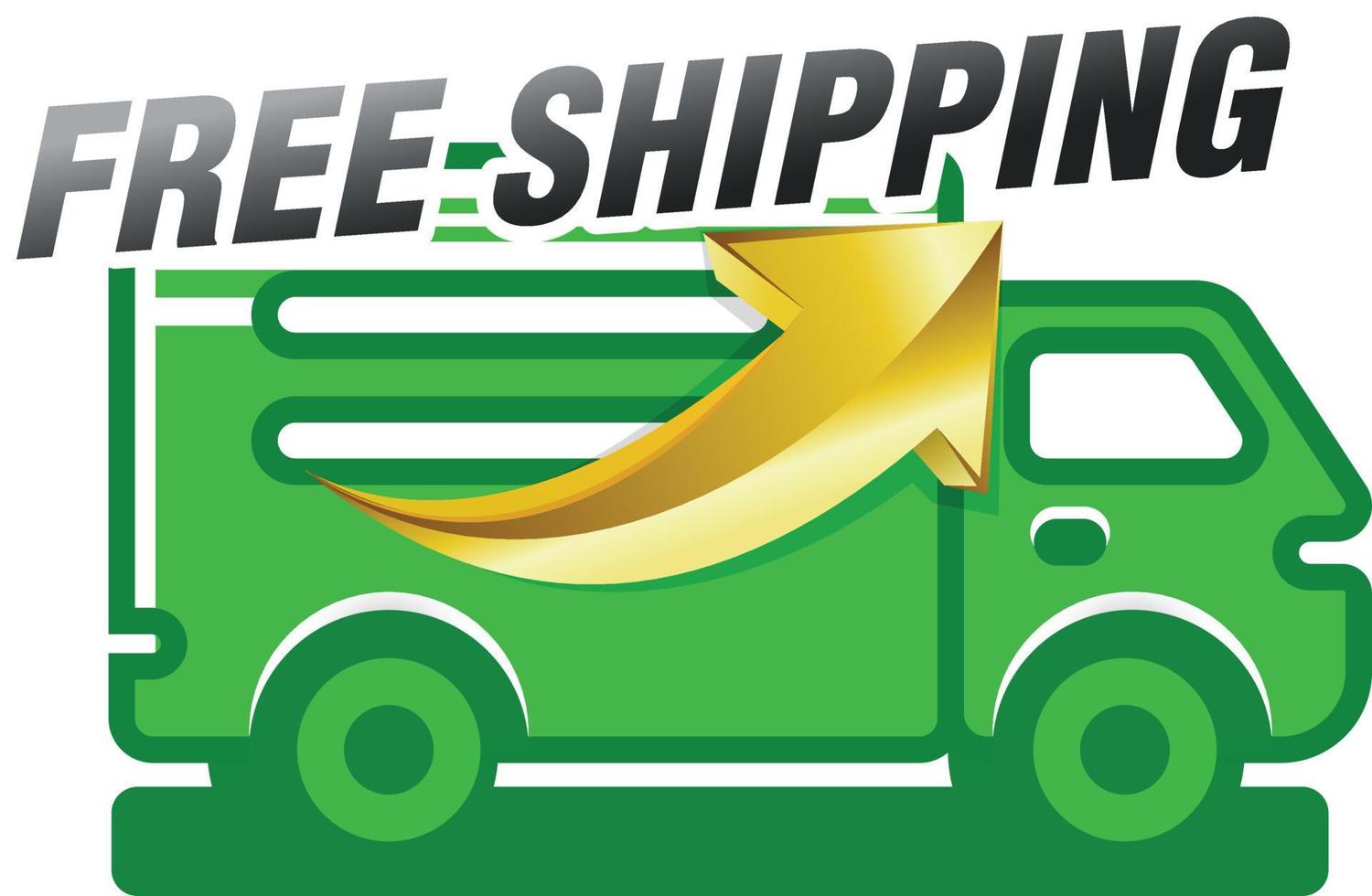 Easy return green icon with delivery truck and golden arrow, isolated ...