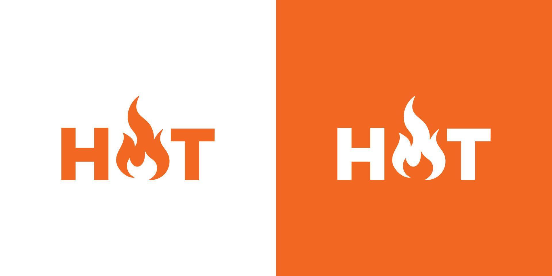 modern and professional hot fire logo text design vector