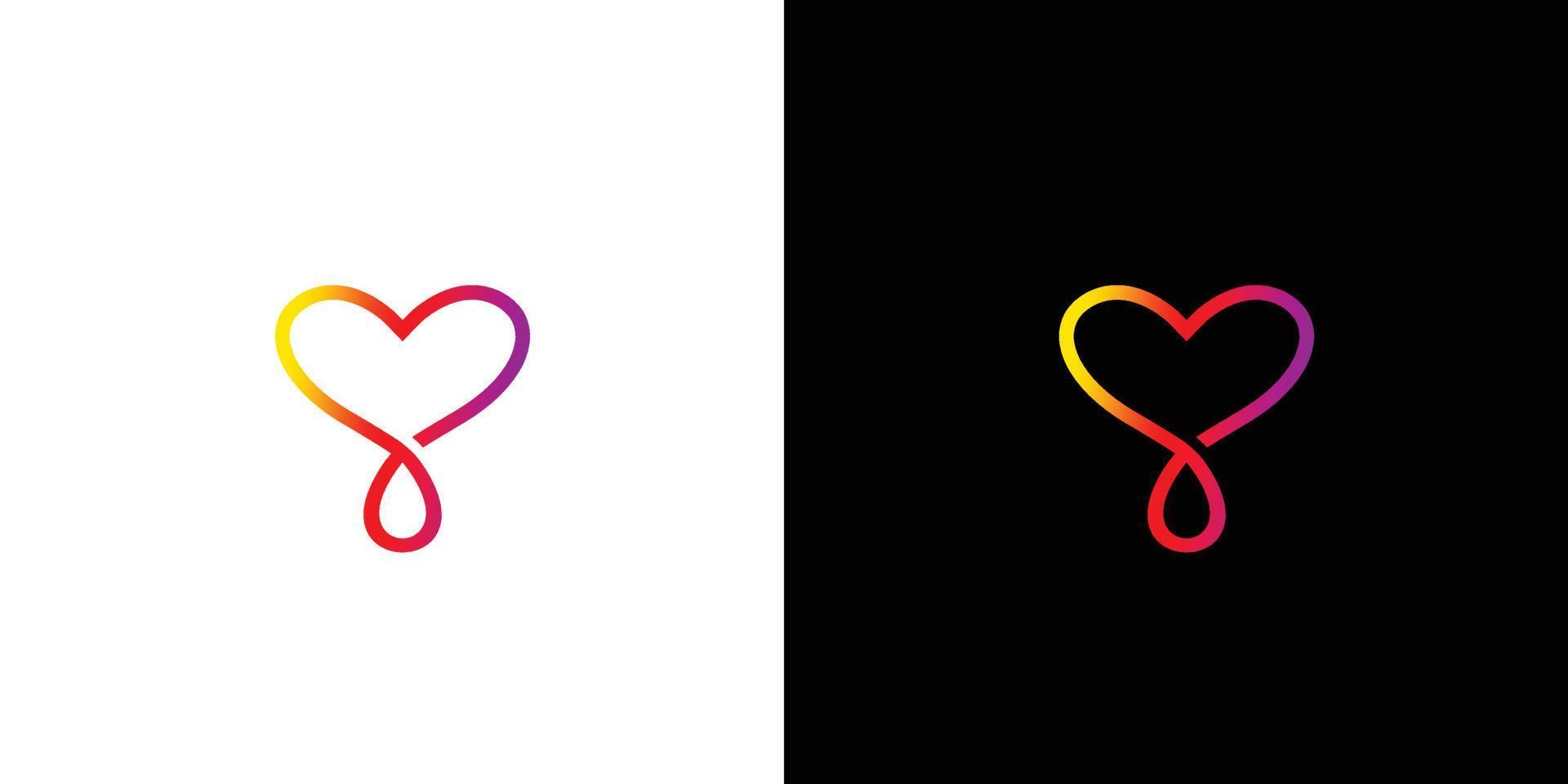 moderno y profesional infinito símbolo amor logo diseño vector