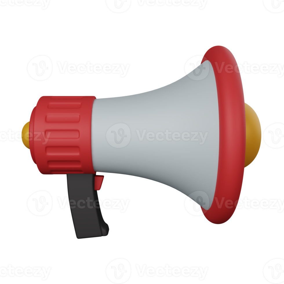 3d rendering announcement or megaphone isolated useful for business, company and finance design png