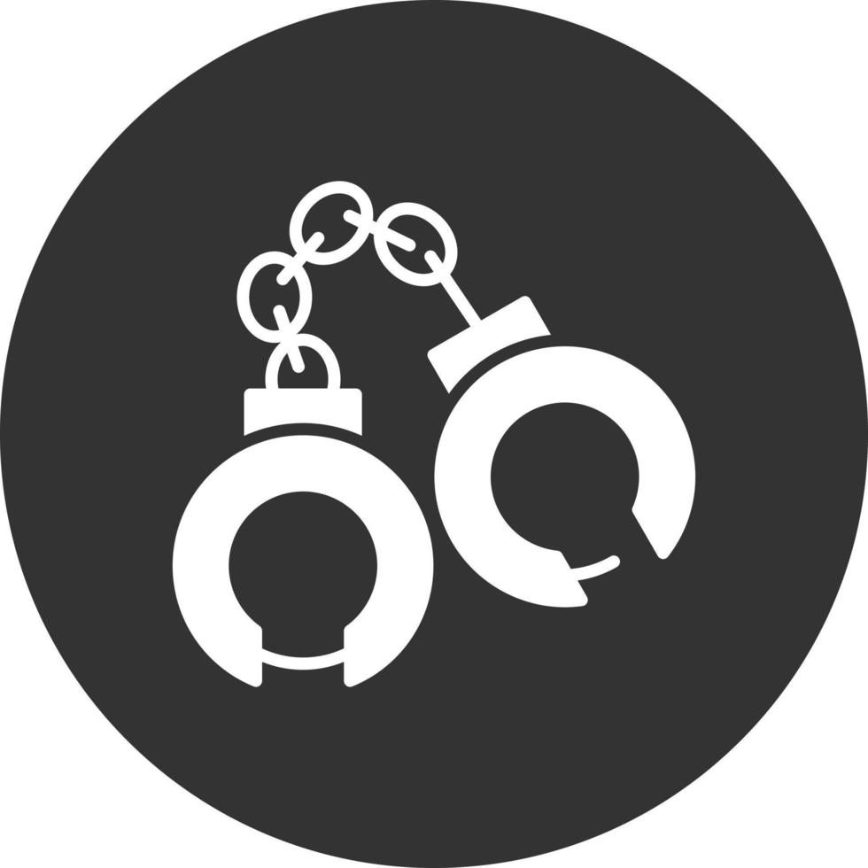 Handcuffs Glyph Inverted Icon vector