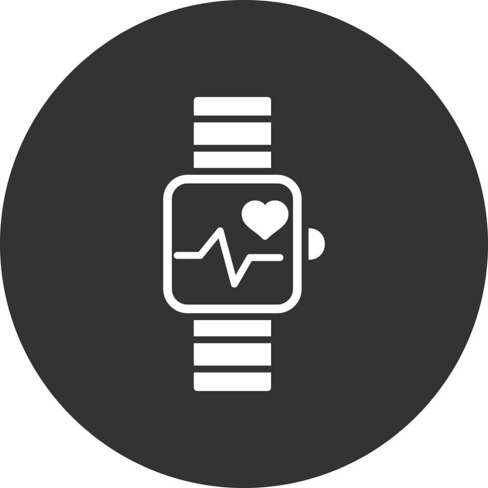 Smart Watch Glyph Inverted Icon vector