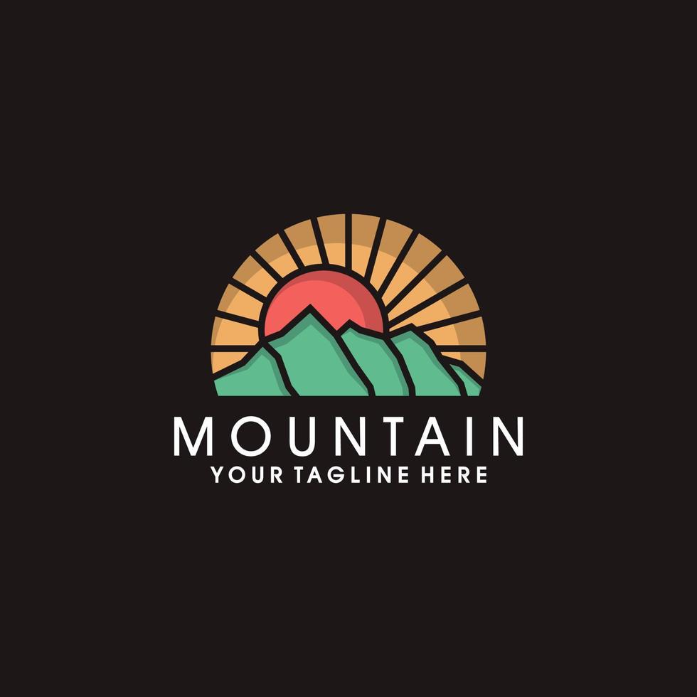 plantilla de vector de diseño de logotipo de montaña