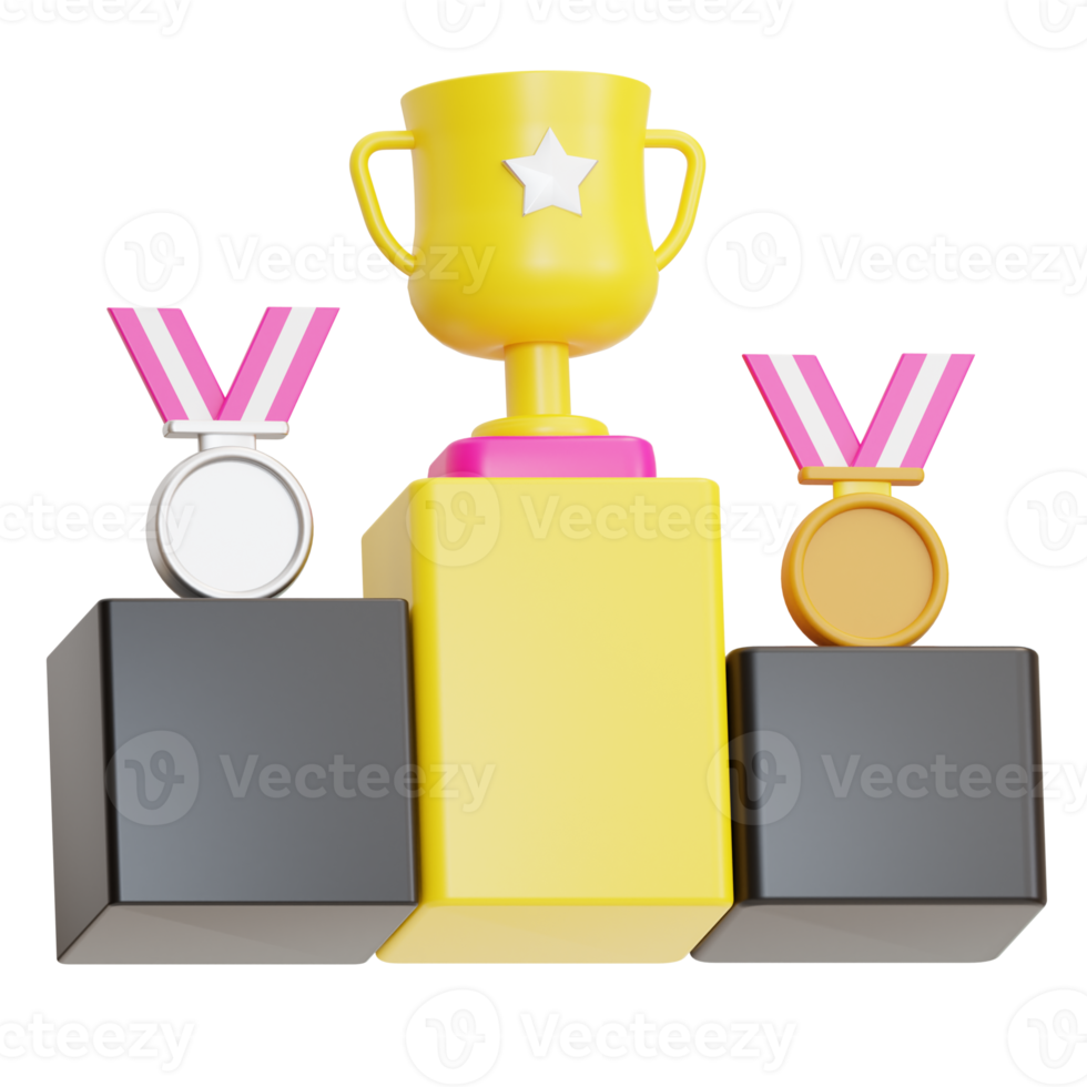 ganador trofeo ilustración 3d png